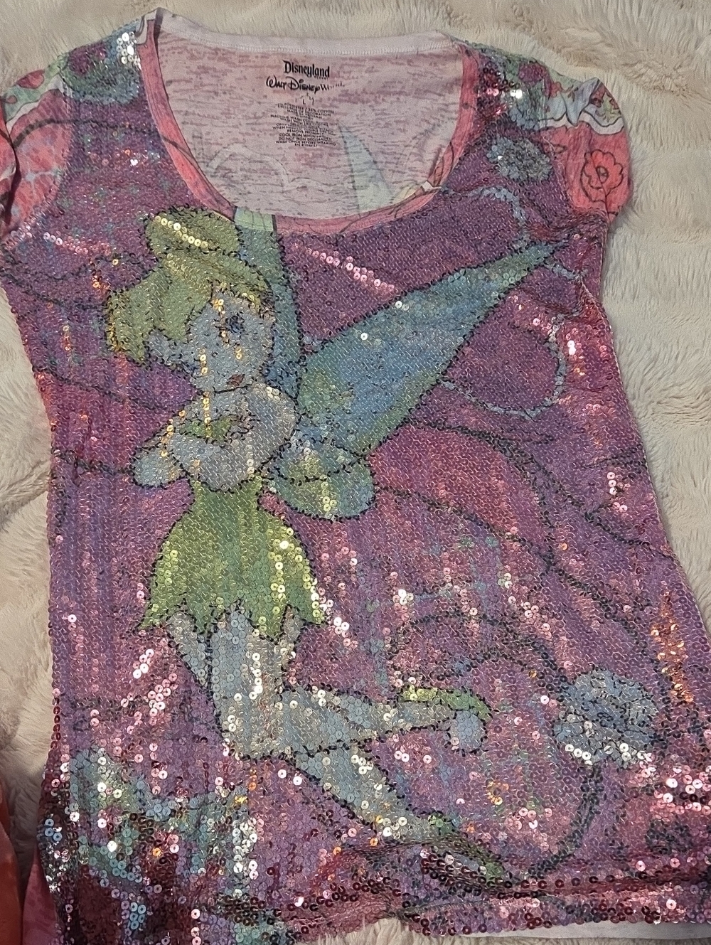 Disney Tinker Bell Sequin Women Dress - Pink & Green
